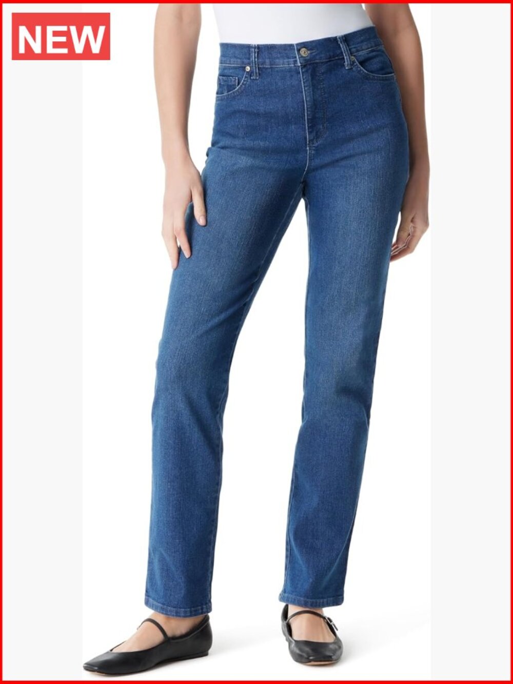 Classic High Rise Tapered Jeans with Functional Pockets